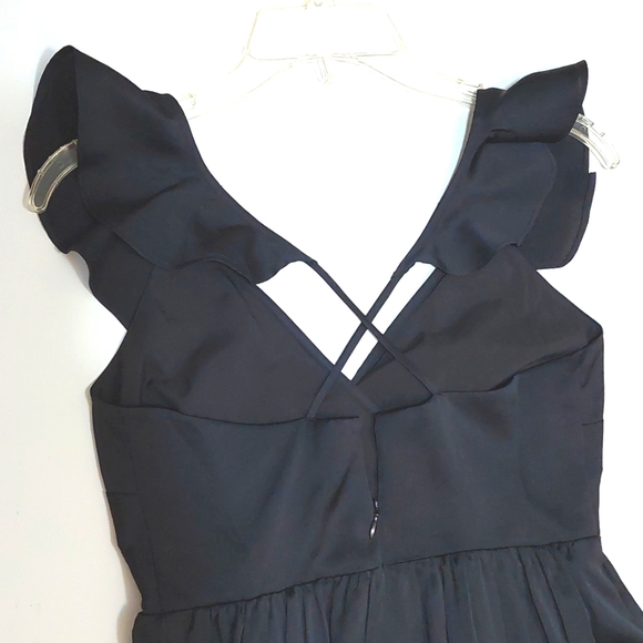 NWT Madewell black ruffle cross back midi dress, XS - Picture 5 of 7